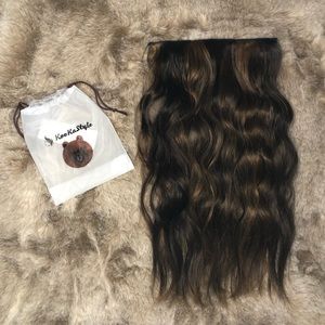 KooKaStyle Balayage Dark Brown to Chestnut Halo Synthetic Clip-in Hair Extension